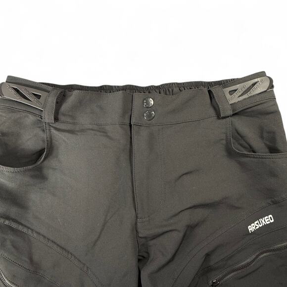 ARSUXEO Mens L Shorts Black Downhill Enduro Mountain Bike‎ Breathable Vented MTB - Picture 3 of 12